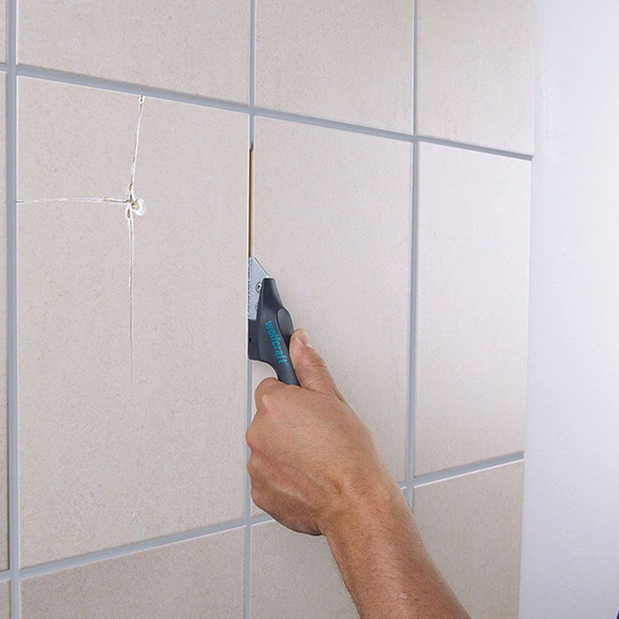 Wolfcraft Rascador de juntas 5570000 para retirar mortero en baldosas de 2,5 a 6mm ancho