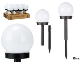 IBERGARDEN Baliza Solar Bola Luz Blanca 10 cm Plástico (Set de 12)