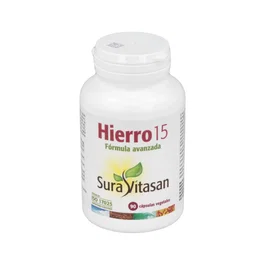 SURA VITASAN Hierro 15 mg 90 Cápsulas con Vitamina C y B para Energía y Absorción