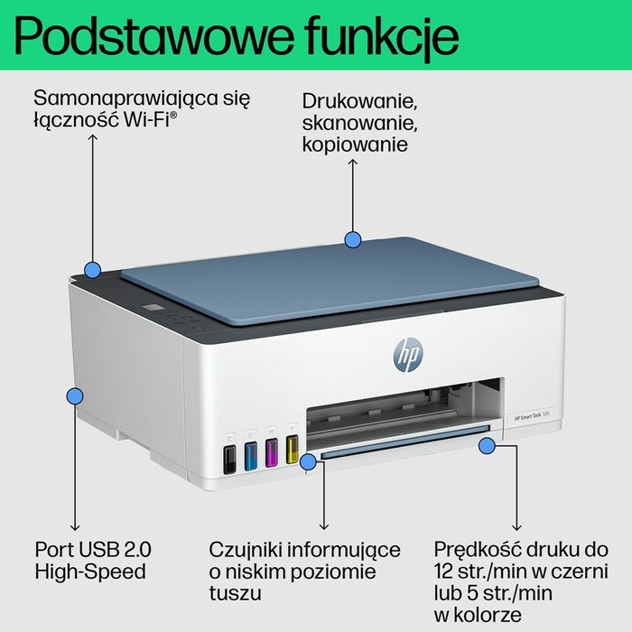 HP Smart Tank 585 Wi-Fi Bluetooth Multifunción