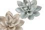 DKD Home Decor Flores de Porcelana Surtidas Azul Celeste y Beige
