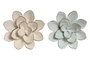 DKD Home Decor Flores de Porcelana Surtidas Azul Celeste y Beige