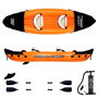 Bestway 65077 Kayak Hinchable Hydro-Force Lite-Rapid X2 Naranja, 2 Personas, con Remos de Aluminio y Bomba de Inflado Rápido