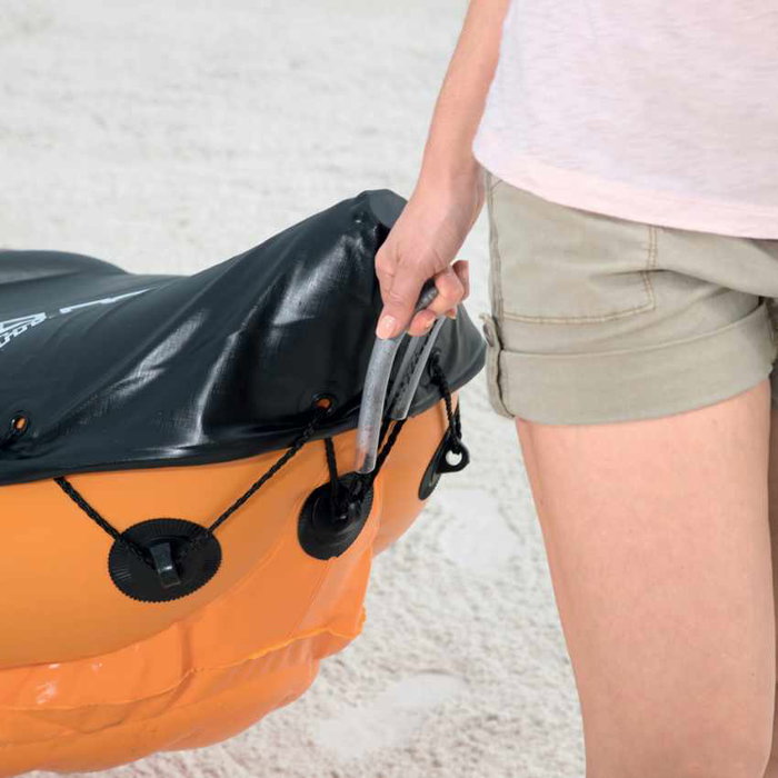 Bestway 65077 Kayak Hinchable Hydro-Force Lite-Rapid X2 Naranja, 2 Personas, con Remos de Aluminio y Bomba de Inflado Rápido