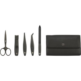 Zwilling Set de Manicura de 5 Piezas con Estuche de Cuero Negro