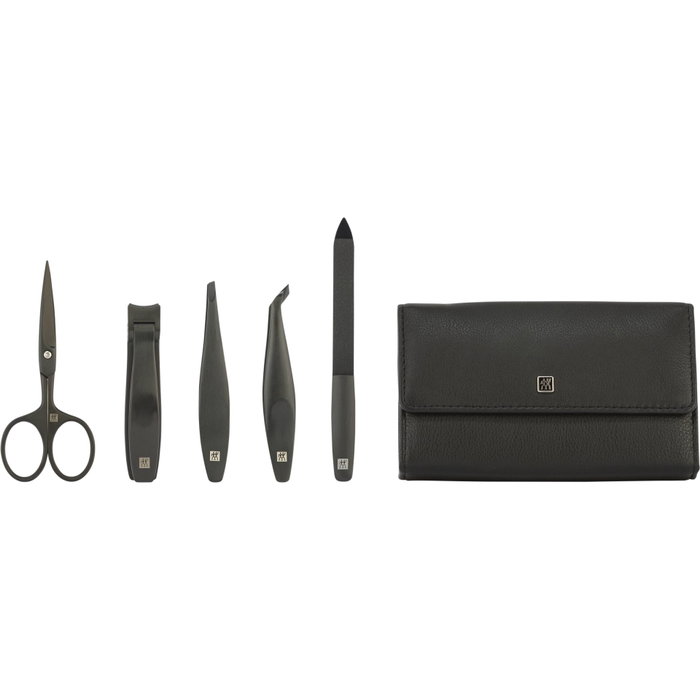 Zwilling Set de Manicura de 5 Piezas con Estuche de Cuero Negro Zwilling Set de Manicura de 5 Piezas con Estuche de Cuero Negro