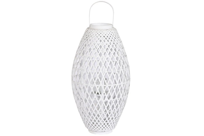 DKD Home Decor Portavelas Bambú y Cristal Trenzado Blanco DKD Home Decor Portavelas Bambú y Cristal Trenzado Blanco