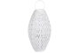 DKD Home Decor Portavelas Bambú y Cristal Trenzado Blanco