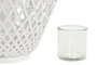 DKD Home Decor Portavelas Bambú y Cristal Trenzado Blanco