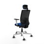PIQUERAS Y CRESPO Silla de oficina Yunquera con mecanismo Sincro/Traslack, Azul y Negro