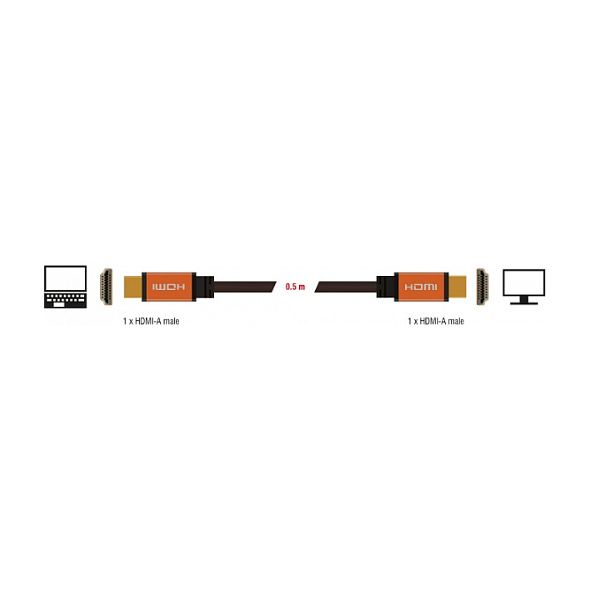DeLOCK Cable HDMI 85726 48 Gbps 8K 60 Hz 0,5 m DeLOCK Cable HDMI 85726 48 Gbps 8K 60 Hz 0,5 m