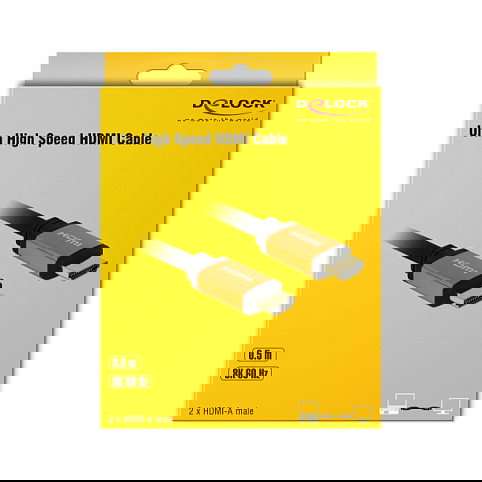 DELOCK 85726 Cable HDMI Ultra High Speed 48 Gbps 8K 60Hz 0.5m DELOCK 85726 Cable HDMI Ultra High Speed 48 Gbps 8K 60Hz 0.5m