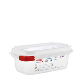 Araven Cubeta Gastronorm 1/9 con Tapa, Polipropileno, 176x108x65 mm, 0.6 Litros - Modelo GN 1/9-065