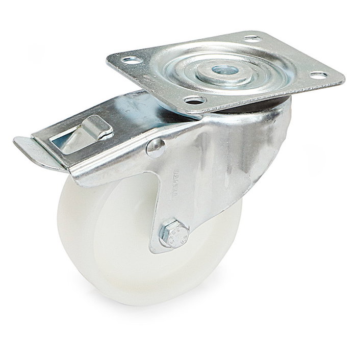 Tente Rueda Giratoria Ø100 Aro Nylon Con/Sin Freno Antihilo Para Carros Transporte Muebles Tente Rueda Giratoria Ø100 Aro Nylon Con/Sin Freno Antihilo Para Carros Transporte Muebles