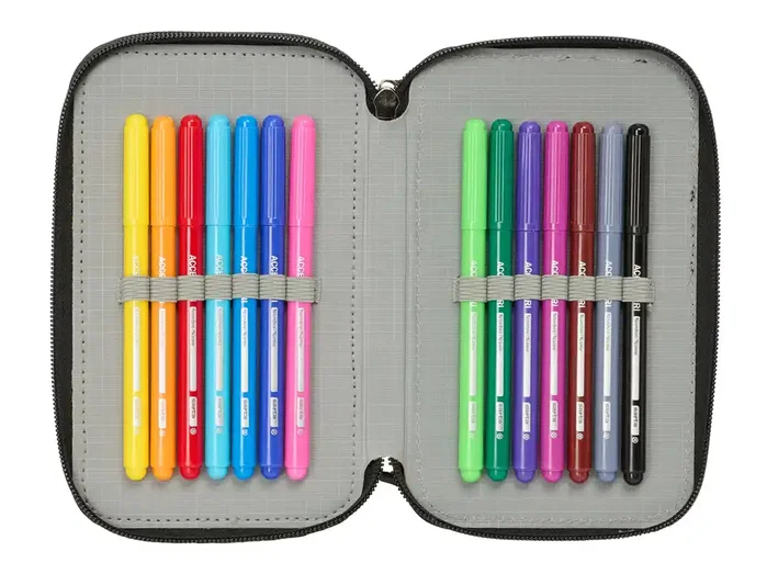 Safta Plumier Escolar Triple Cremallera con 37 Piezas, Colección Avengers, 195x125x55 mm Safta Plumier Escolar Triple Cremallera con 37 Piezas, Colección Avengers, 195x125x55 mm