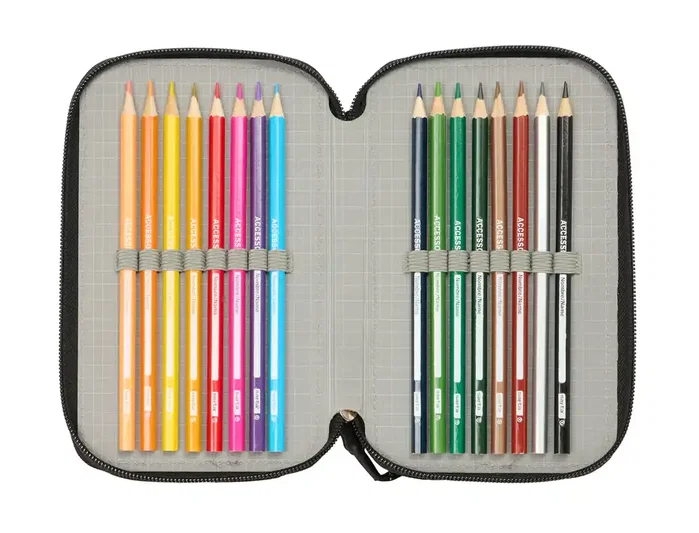 Safta Plumier Escolar Triple Cremallera con 37 Piezas, Colección Avengers, 195x125x55 mm Safta Plumier Escolar Triple Cremallera con 37 Piezas, Colección Avengers, 195x125x55 mm