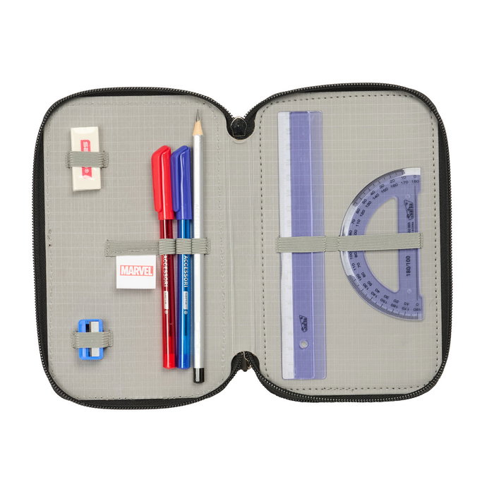 Portatodo The Avengers Azul Negro 12,5 x 19,5 x 5,5 cm 37 Piezas