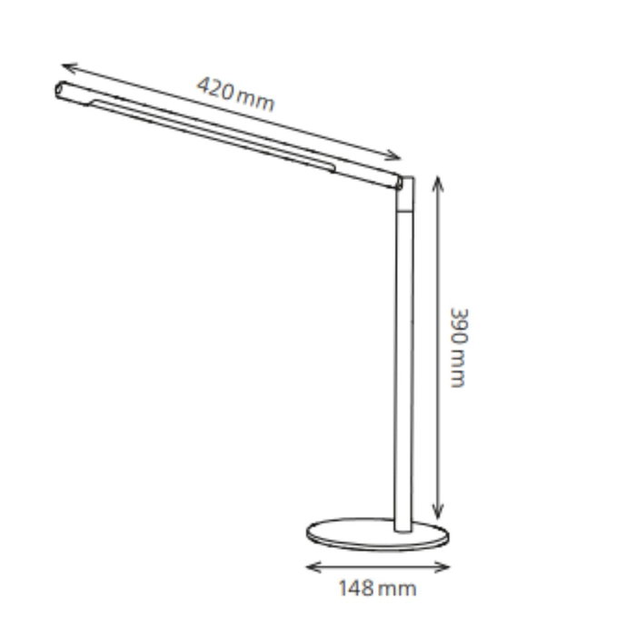 Archivo 2000 Lámpara LED de Sobremesa Aura 5067 NE con Regulador de Intensidad y Temperatura de Color 15x39x42 cm Negro