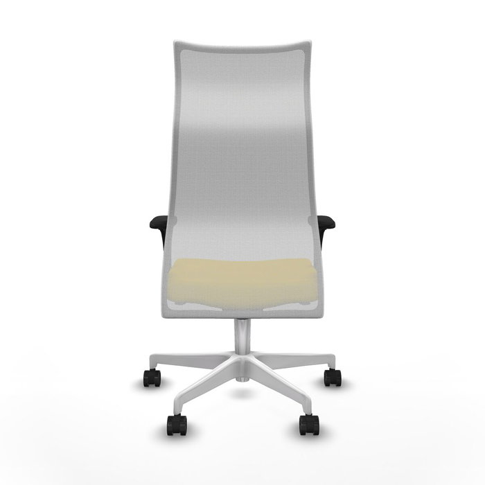 PIQUERAS Y CRESPO Silla de oficina Albacete malla sincro blanca y bali amarillo