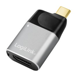 LogiLink Adaptador USB 3.2 Gen2 Type-C a HDMI 4K/60 Hz y USB-C con PD, Negro/Gris