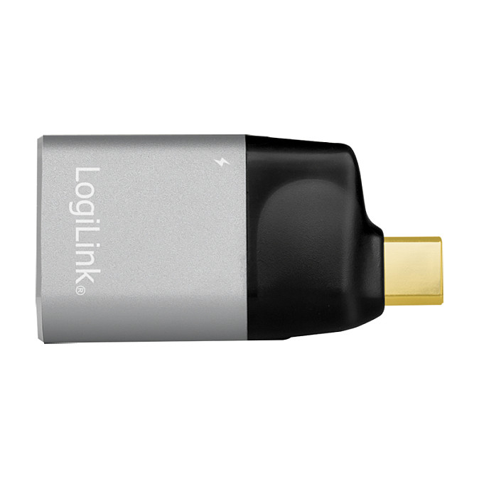 LogiLink Adaptador USB 3.2 Gen2 Type-C a HDMI 4K/60 Hz y USB-C con PD, Negro/Gris