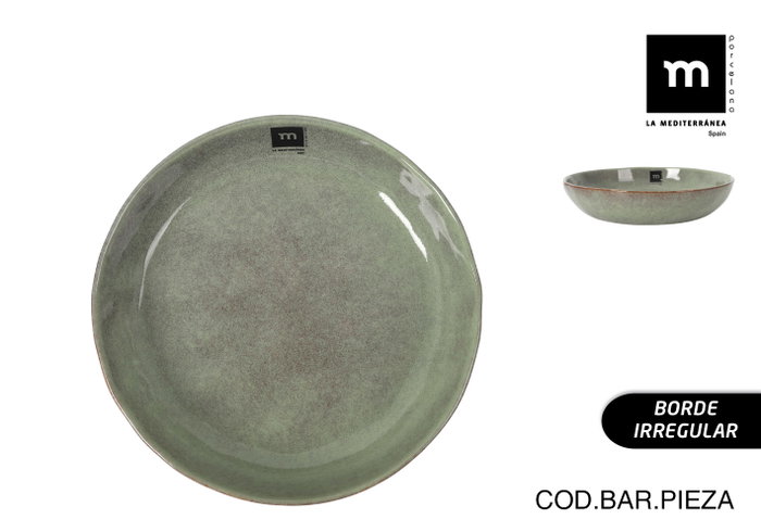 La Mediterranea Plato Hondo Macarella Green ø21x4cm (Pack de 18) de la colección Macarella La Mediterranea Plato Hondo Macarella Green ø21x4cm (Pack de 18) de la colección Macarella