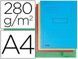 Exacompta - Subcarpeta de cartulina reciclada A4, 280 g/m², colores surtidos, con 2 solapas, certificado Blue Angel