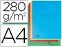 Exacompta - Subcarpeta de cartulina reciclada A4, 280 g/m², colores surtidos, con 2 solapas, certificado Blue Angel