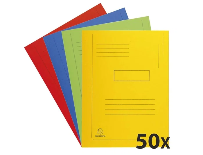 Exacompta - Subcarpeta de cartulina reciclada A4, 280 g/m², colores surtidos, con 2 solapas, certificado Blue Angel