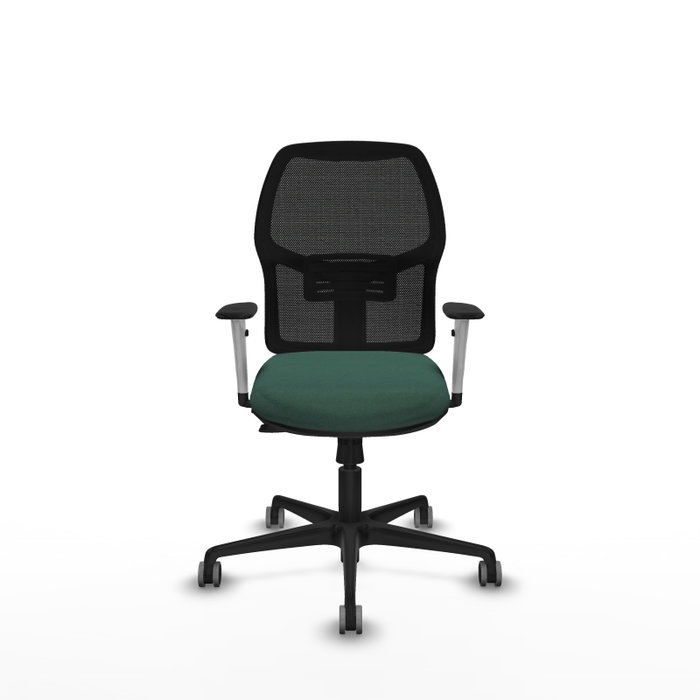 PIQUERAS Y CRESPO - Silla de oficina bonita Alfera con brazos ByN, mecanismo Sincro/Traslack, sin cabecero, apoyo lumbar 1D y respaldo fijo para comodidad operativa.