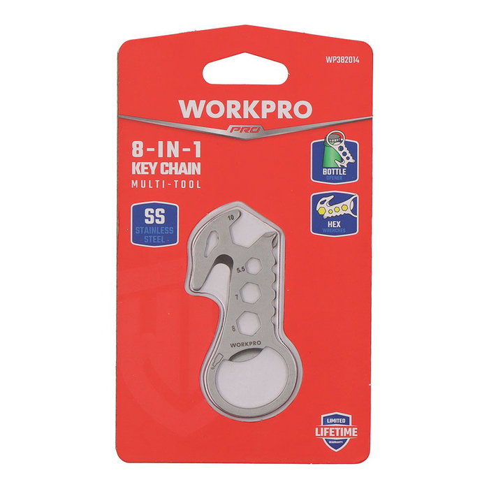 Workpro Multiherramienta 8 en 1 EDC Acero 3Cr13 Herramienta EDC para Uso Diario
