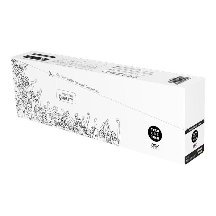 Tech One Tech Auriculares con Micrófono Jack Blancos Pack Ahorro 10 Unidades Cable 1.2m