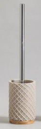 DKD Home Decor Escobillero Beige Plateado 9 x 37 x 9 cm (2 Unidades)