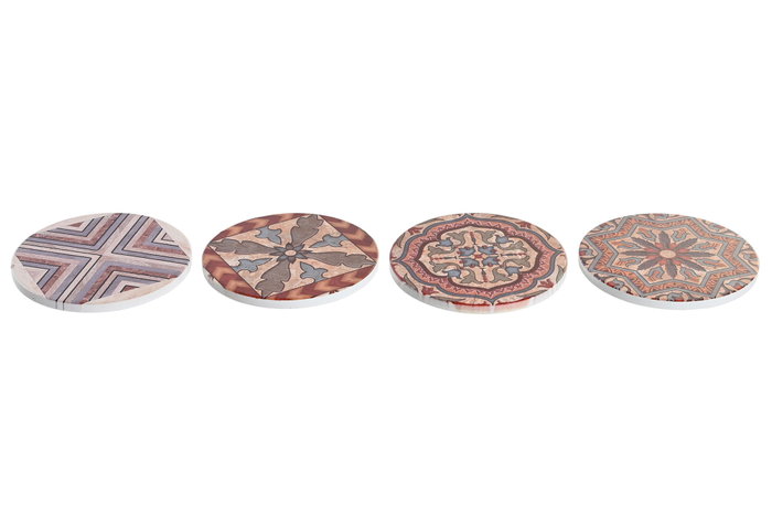 DKD Home Decor Set de 4 Posavasos de Dolomita y Corcho Beige y Marrón 10,8x10,8 cm DKD Home Decor Set de 4 Posavasos de Dolomita y Corcho Beige y Marrón 10,8x10,8 cm