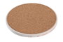 DKD Home Decor Set de 4 Posavasos de Dolomita y Corcho Beige y Marrón 10,8x10,8 cm