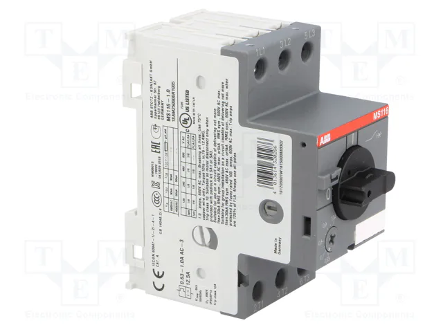 ABB MS116-1.0 Interruptor motorizado 0,25kW 208÷690VAC