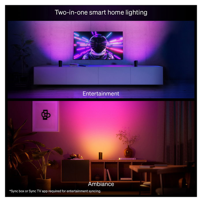 Philips Hue Play White and Color Ambiance Lámpara de Mesa Inteligente Wall Washer, Bluetooth/Zigbee, Luz Variable, Negro, Para UE/Reino Unido Philips Hue Play White and Color Ambiance Lámpara de Mesa Inteligente Wall Washer, Bluetooth/Zigbee, Luz Variable, Negro, Para UE/Reino Unido