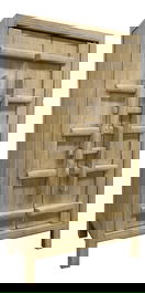 DKD Home Decor Armario Item Home Natural 2 Puertas 115 x 48 x 210 cm Olmo Macizo