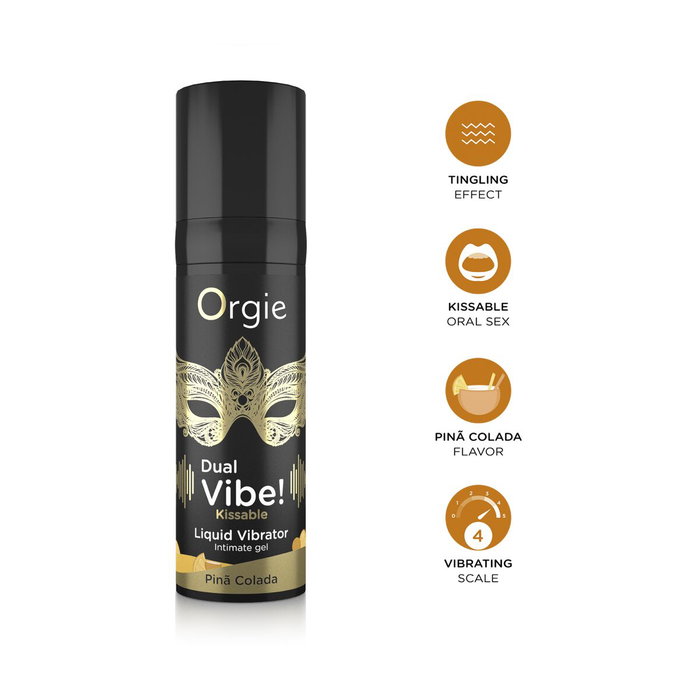 Set de Lubricantes Orgie Dual Vibe! 15 ml Piña Colada