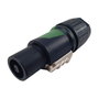 EQUIP Conector SpeakOn NP4X 4-Poliz Hembra Recto 147932, Negro y Verde, Metal y Plástico