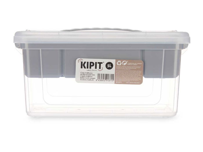 Kipit Organizador Plástico Gris 5 L Bandeja 29.5x14.5x19.2 cm (Set de 6)