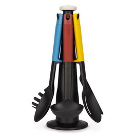 Joseph Joseph Elevate Set de 6 Utensilios con Soporte Giratorio Negro