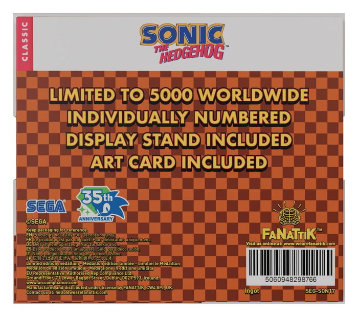 FaNaTtik Sonic The Hedgehog Moneda Original Logo