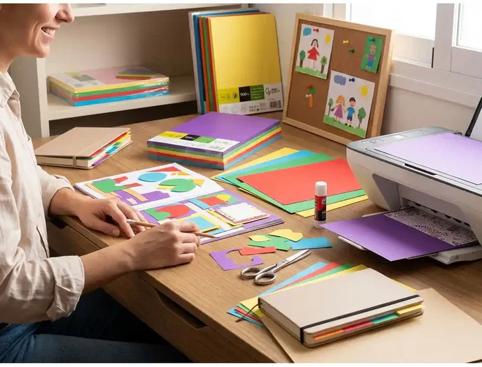 Liderpapel Papel de Color DIN A4 80 g, 5 Colores Surtidos Intensos, 500 Hojas