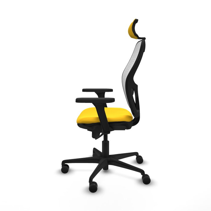 PIQUERAS Y CRESPO Silla de oficina Jorquera con mecanismo Sincro, Amarillo y Blanco PIQUERAS Y CRESPO Silla de oficina Jorquera con mecanismo Sincro, Amarillo y Blanco