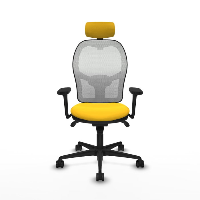 PIQUERAS Y CRESPO Silla de oficina Jorquera con mecanismo Sincro, Amarillo y Blanco PIQUERAS Y CRESPO Silla de oficina Jorquera con mecanismo Sincro, Amarillo y Blanco