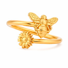 Alex And Ani Anillo Chapada Abeja Dorado Talla 55