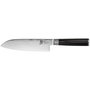 Kai Shun Classic Santoku 18,0cm, Plata / Negro Autocleanable con mango de madera pakka de 12 cm, 18 cm de hoja, Plata / Negro
