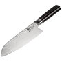 Kai Shun Classic Santoku 18,0cm, Plata / Negro Autocleanable con mango de madera pakka de 12 cm, 18 cm de hoja, Plata / Negro