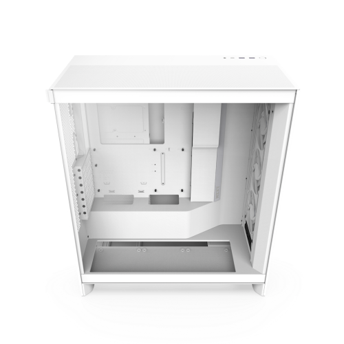 NZXT CM-H72FW-R1 H7 Flow RGB Midi Tower Blanco PC Caja de Ordenador con Flujo de Aire Optimizado y Panel de Vidrio Templado, 244x468x544mm